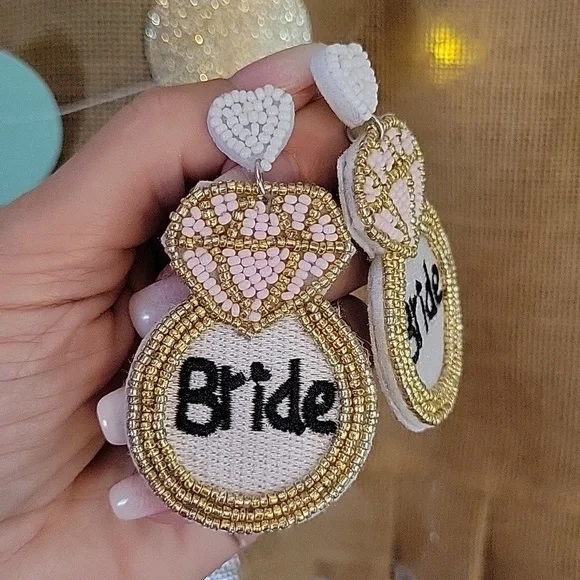 Bridal Rice Bead Earrings - Picture 1 of 10